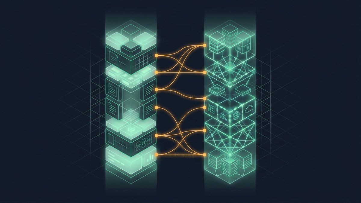 Illustration of a diff between configuration code and live infrastructure