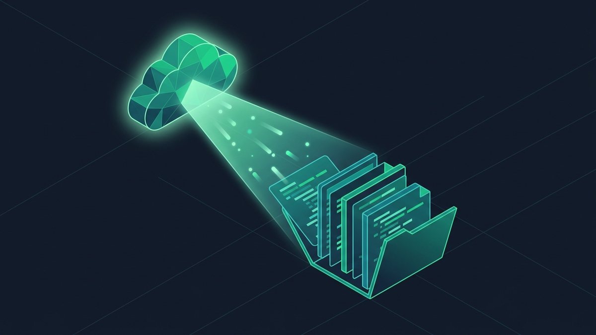 Illustration of live cloud infrastructure being exported into code files